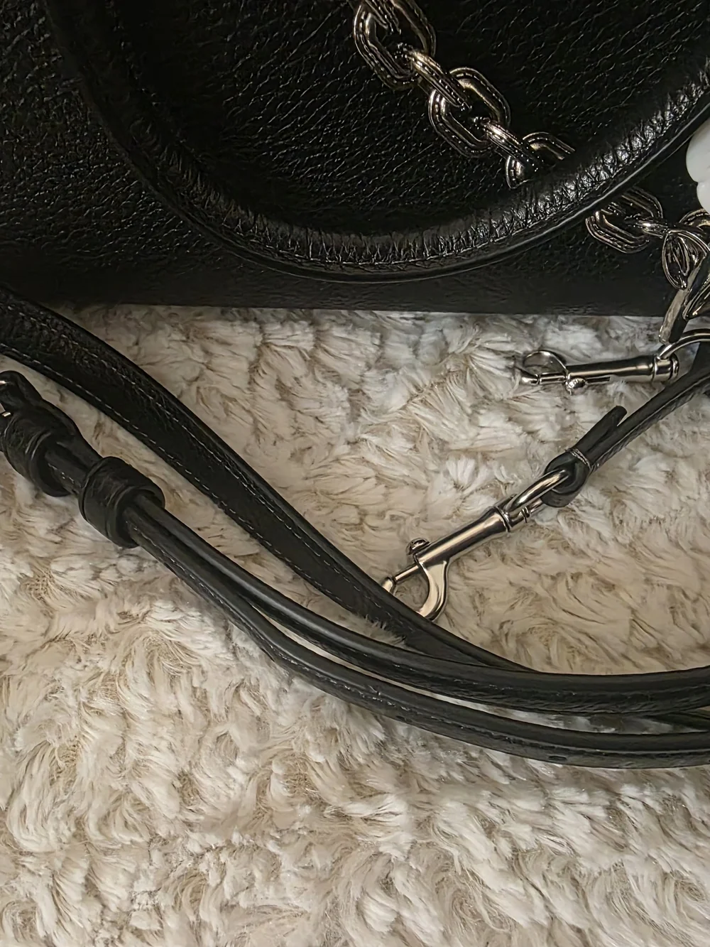Coach Rowan - Black Pebbled Leather Satchel with Silver Hardware